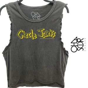 Chaser Charcoal Tank Top with Vibrant Yellow Print